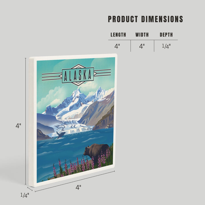 Alaska, Lithograph, Coasters Coasters Lantern Press 