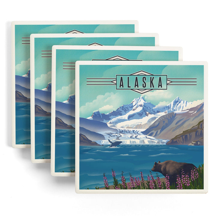 Alaska, Lithograph, Coasters Coasters Lantern Press 