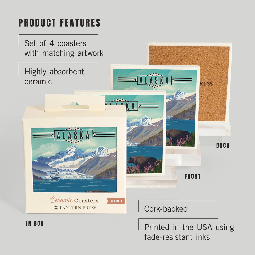 Alaska, Lithograph, Coasters Coasters Lantern Press 