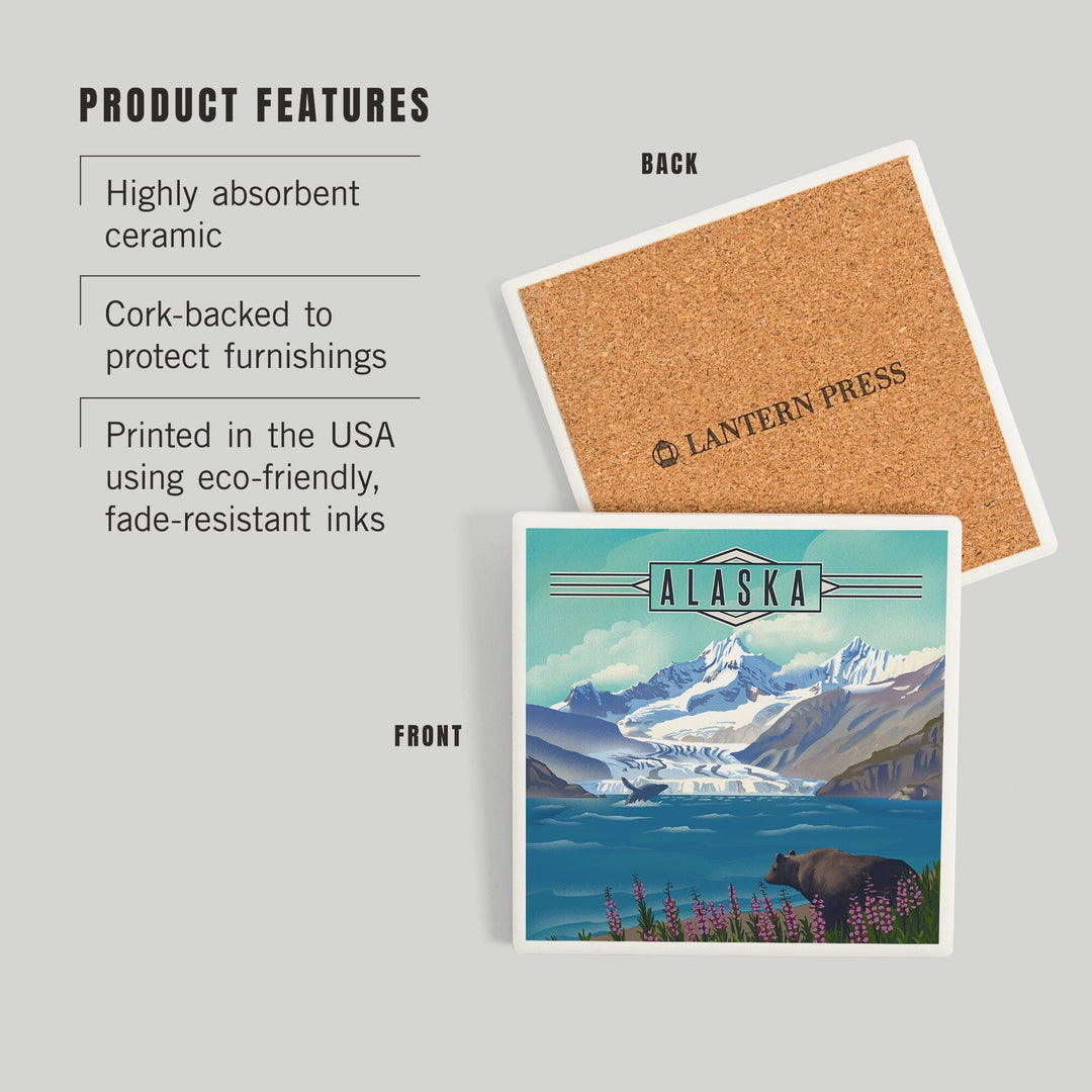 Alaska, Lithograph, Coasters Coasters Lantern Press 