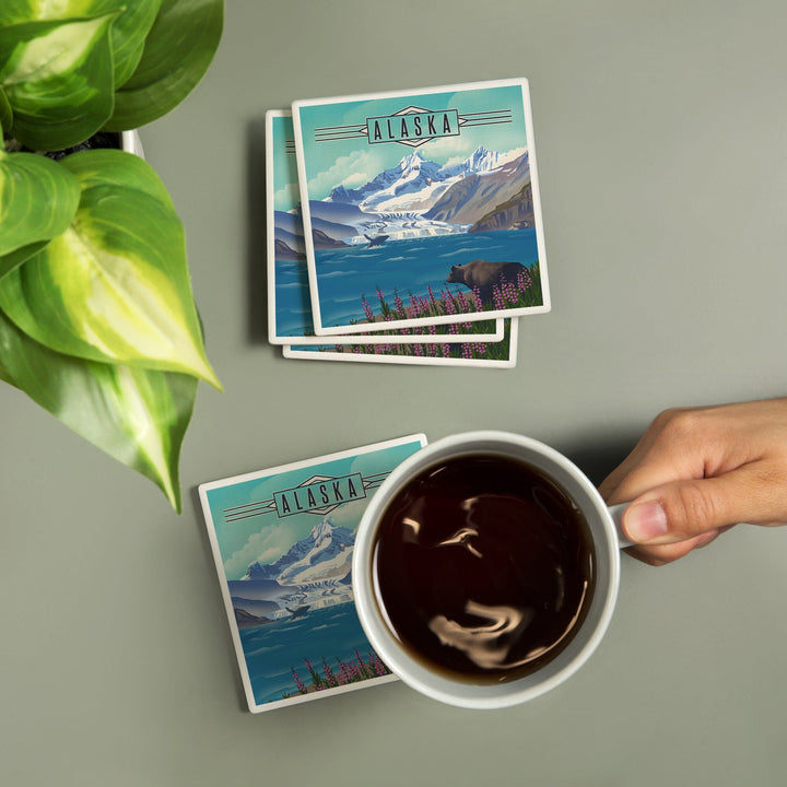 Alaska, Lithograph, Coasters Coasters Lantern Press 