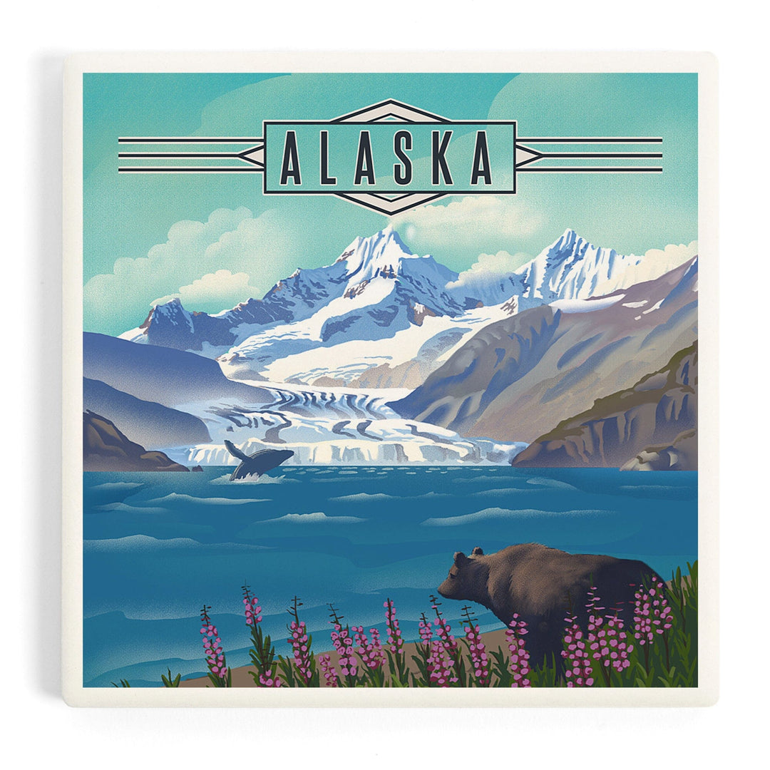 Alaska, Lithograph, Coasters Coasters Lantern Press 
