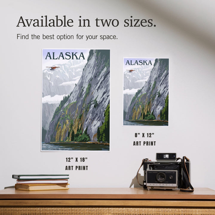 Alaska, Misty Fjords and Float Plane, Art & Giclee Prints Art Lantern Press 