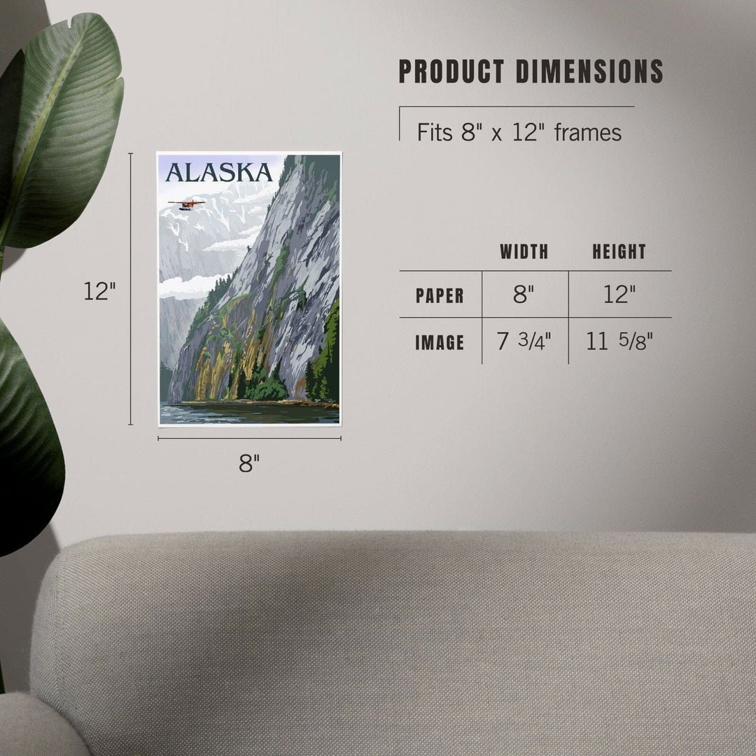 Alaska, Misty Fjords and Float Plane, Art & Giclee Prints Art Lantern Press 