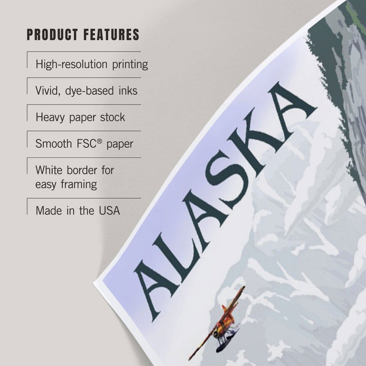 Alaska, Misty Fjords and Float Plane, Art & Giclee Prints Art Lantern Press 