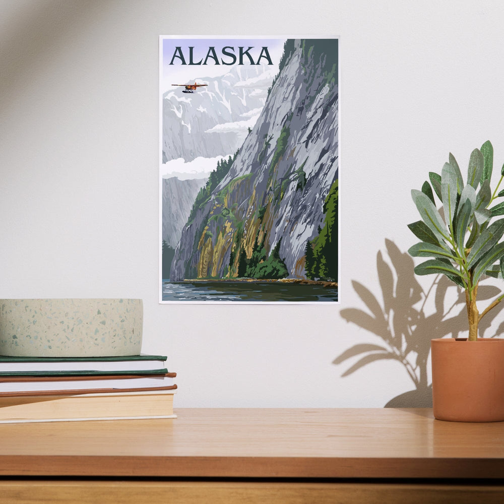 Alaska, Misty Fjords and Float Plane, Art & Giclee Prints Art Lantern Press 