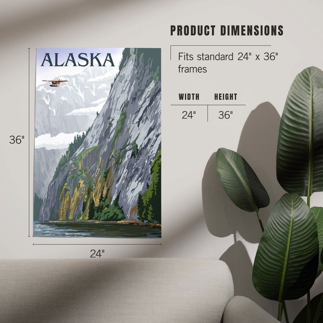 Alaska, Misty Fjords and Float Plane, Art & Giclee Prints Art Lantern Press 