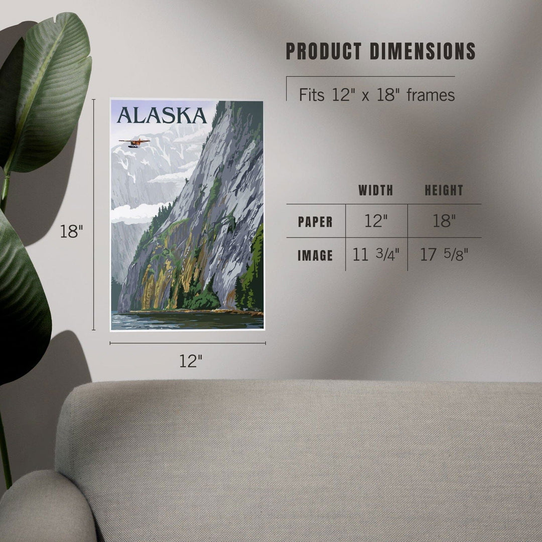 Alaska, Misty Fjords and Float Plane, Art & Giclee Prints Art Lantern Press 