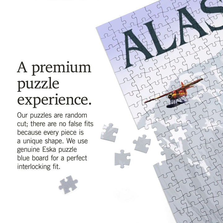 Alaska, Misty Fjords and Float Plane, Jigsaw Puzzle Puzzle Lantern Press 