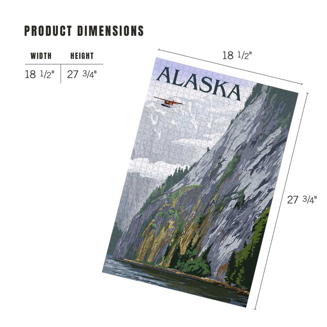 Alaska, Misty Fjords and Float Plane, Jigsaw Puzzle Puzzle Lantern Press 