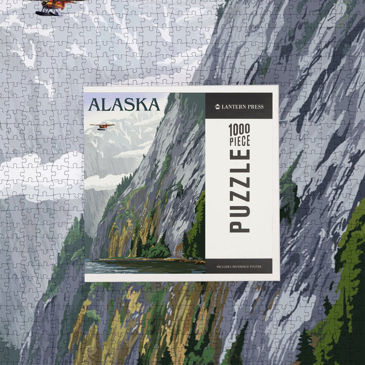 Alaska, Misty Fjords and Float Plane, Jigsaw Puzzle Puzzle Lantern Press 