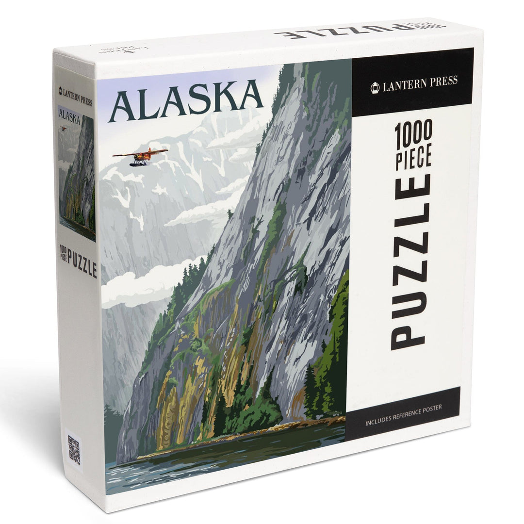 Alaska, Misty Fjords and Float Plane, Jigsaw Puzzle Puzzle Lantern Press 