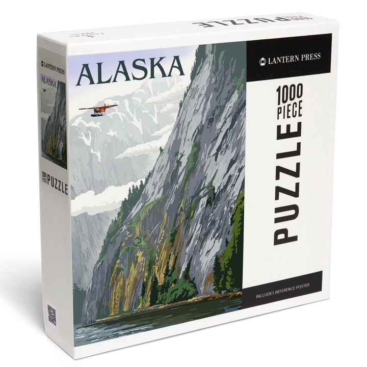 Alaska, Misty Fjords and Float Plane, Jigsaw Puzzle Puzzle Lantern Press 