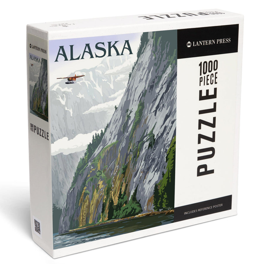 Alaska, Misty Fjords and Float Plane, Jigsaw Puzzle Puzzle Lantern Press 