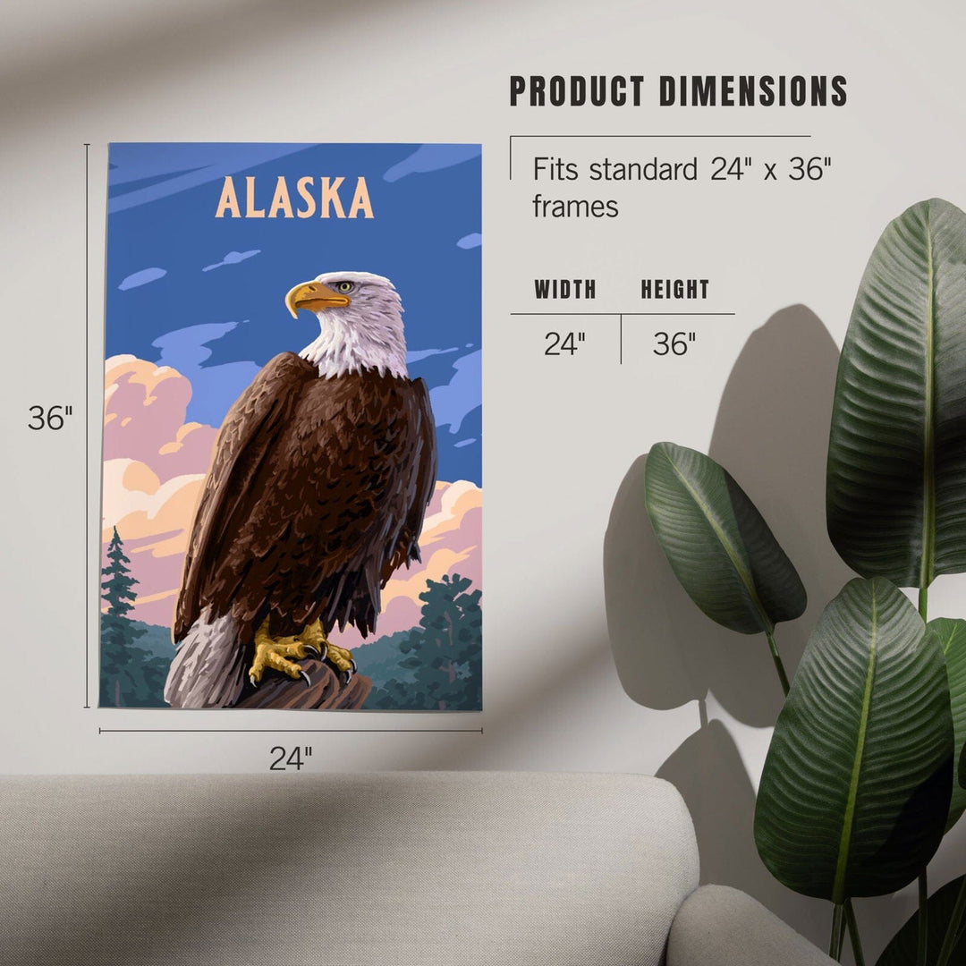 Alaska, Painterly, Bald Eagle, Art & Giclee Prints Art Lantern Press 