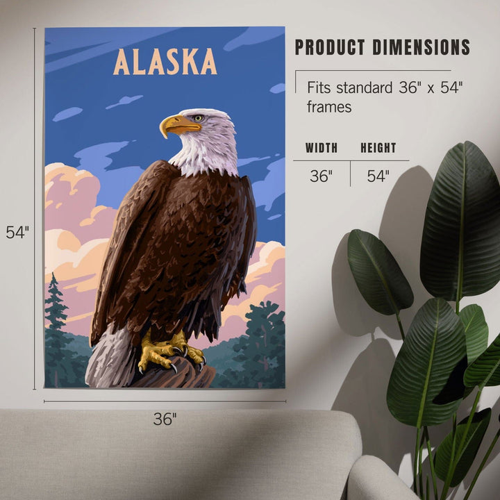 Alaska, Painterly, Bald Eagle, Art & Giclee Prints Art Lantern Press 