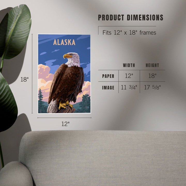 Alaska, Painterly, Bald Eagle, Art & Giclee Prints Art Lantern Press 