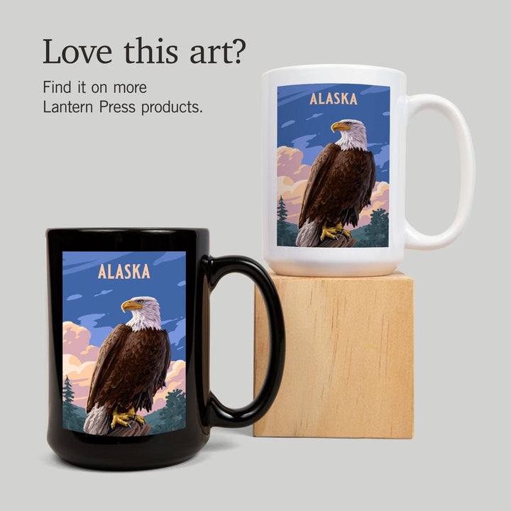 Alaska, Painterly, Bald Eagle, Ceramic Mug Mugs Lantern Press 