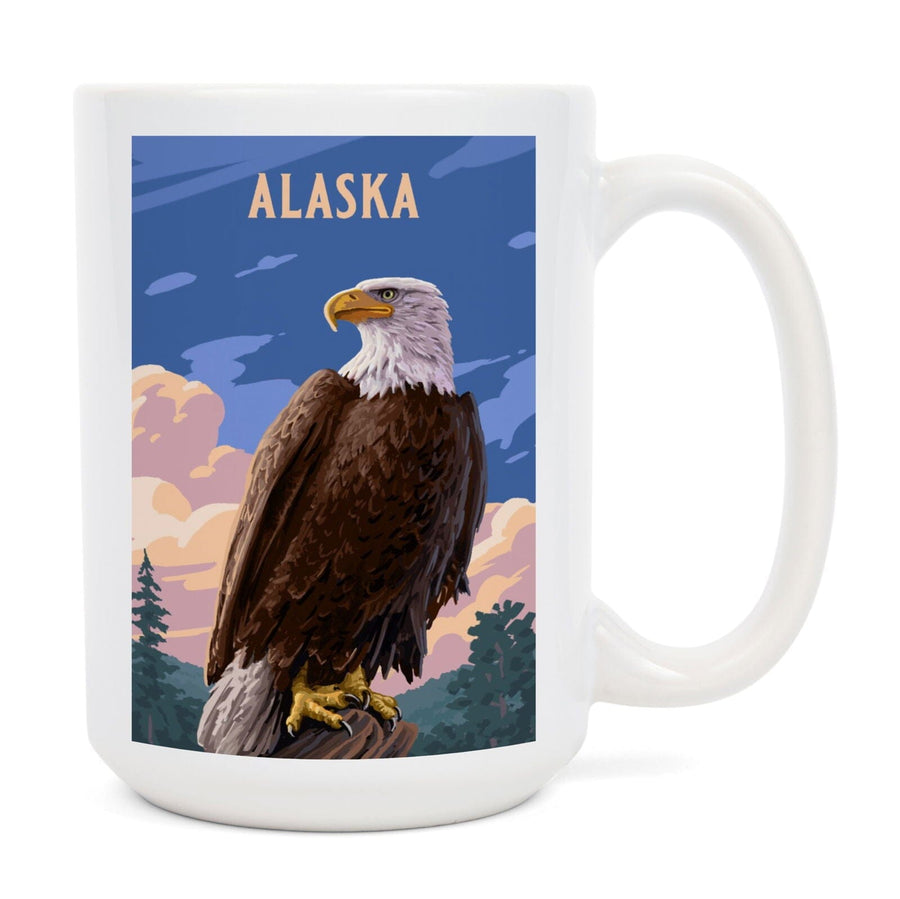 Alaska, Painterly, Bald Eagle, Ceramic Mug Mugs Lantern Press 