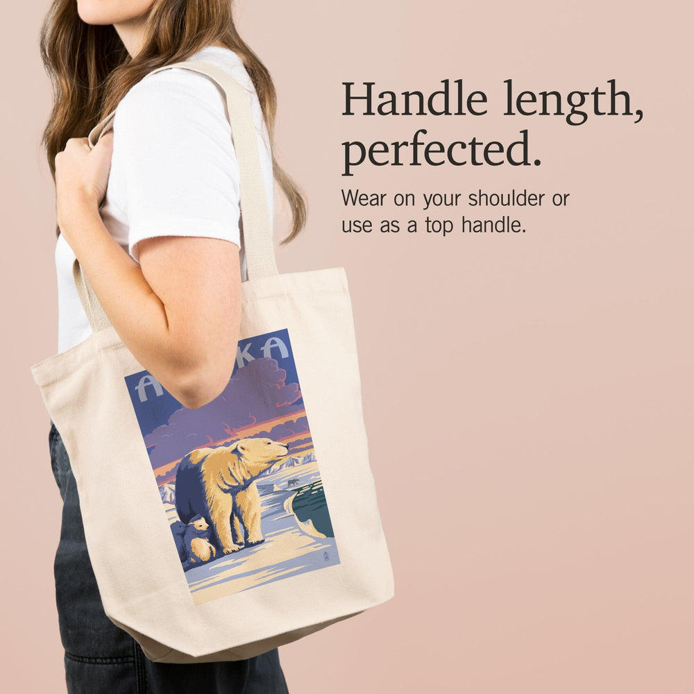 Alaska, Polar Bear at Sunrise, Tote Bag Totes Lantern Press 