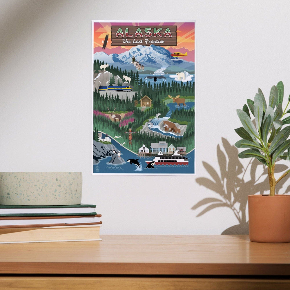 Alaska, Retro Scenes, Art & Giclee Prints Art Lantern Press 