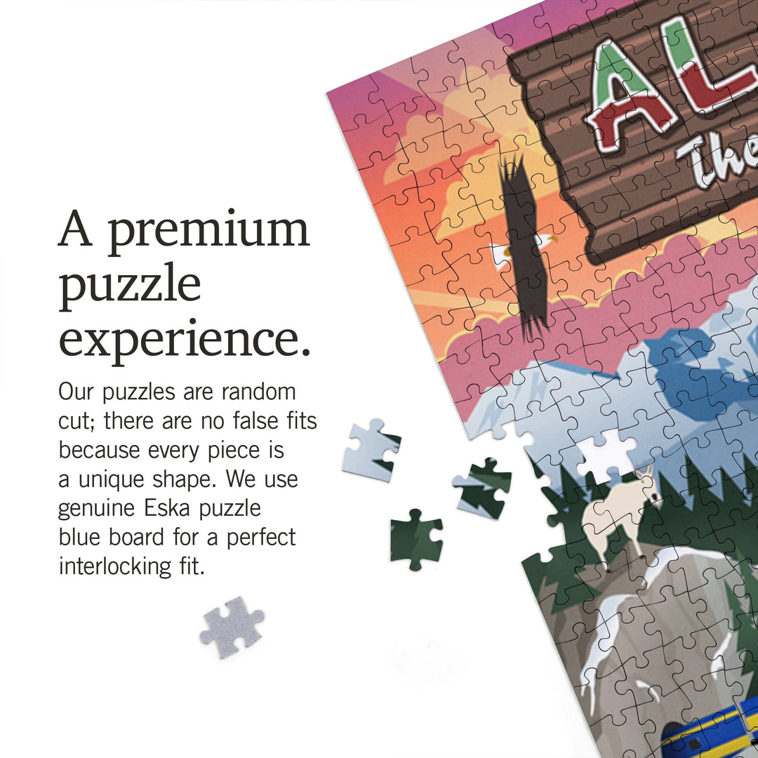Alaska, Retro Scenes, Jigsaw Puzzle Puzzle Lantern Press 