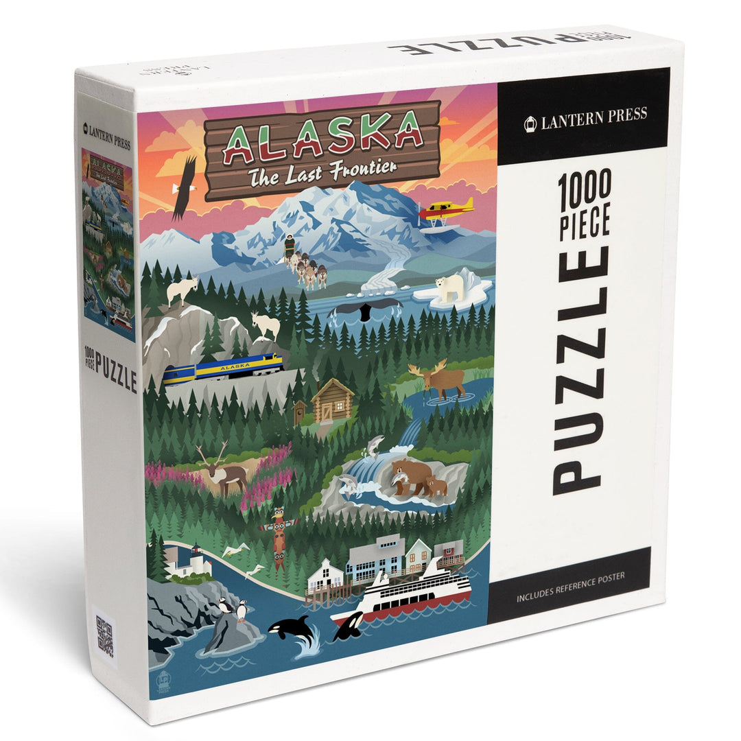 Alaska, Retro Scenes, Jigsaw Puzzle Puzzle Lantern Press 