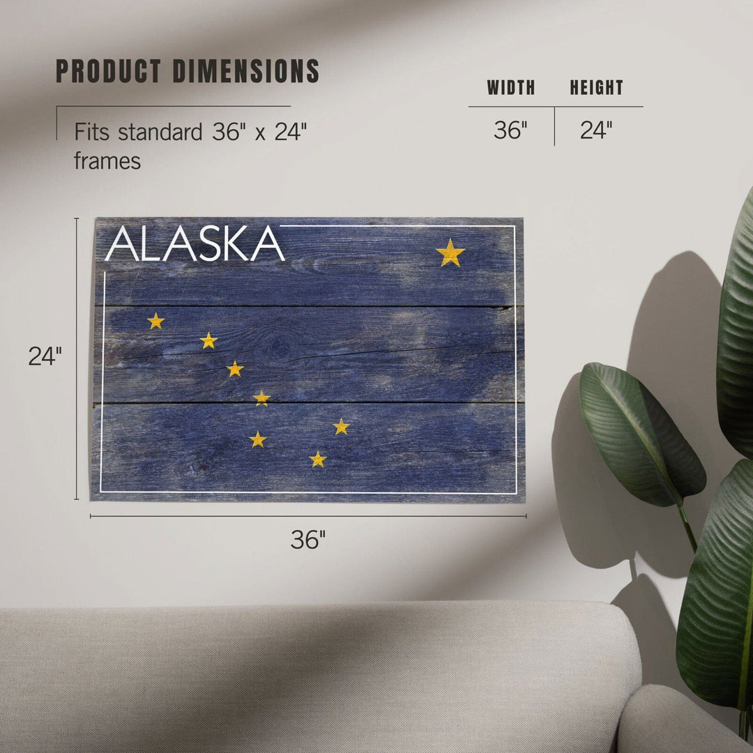 Alaska, Rustic State Flag, Art & Giclee Prints Art Lantern Press 