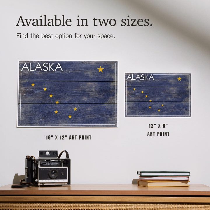 Alaska, Rustic State Flag, Art & Giclee Prints Art Lantern Press 