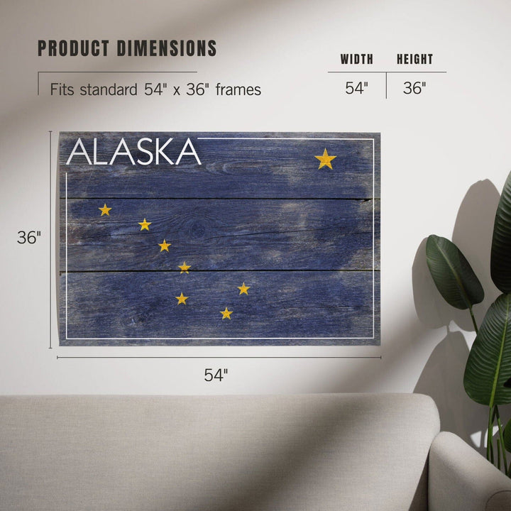 Alaska, Rustic State Flag, Art & Giclee Prints Art Lantern Press 