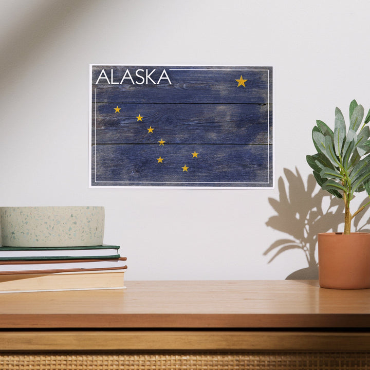Alaska, Rustic State Flag, Art & Giclee Prints Art Lantern Press 