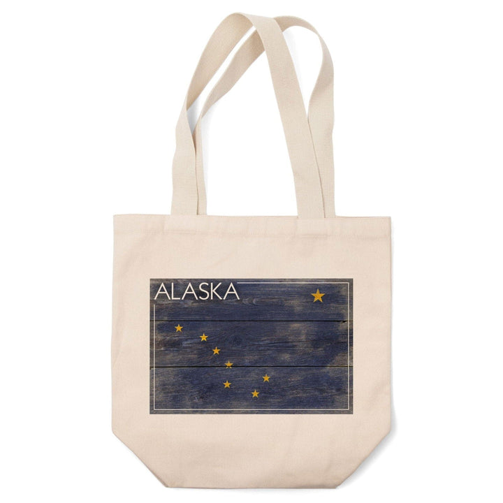 Alaska, Rustic State Flag, Lantern Press Artwork, Tote Bag Totes Lantern Press 