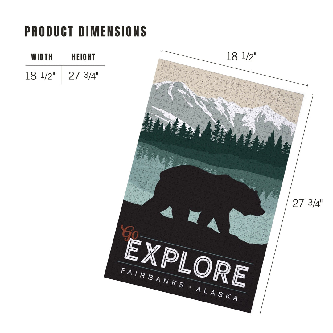 Alaska, Simply Outdoors, Go Explore, Bear Puzzle Lantern Press 