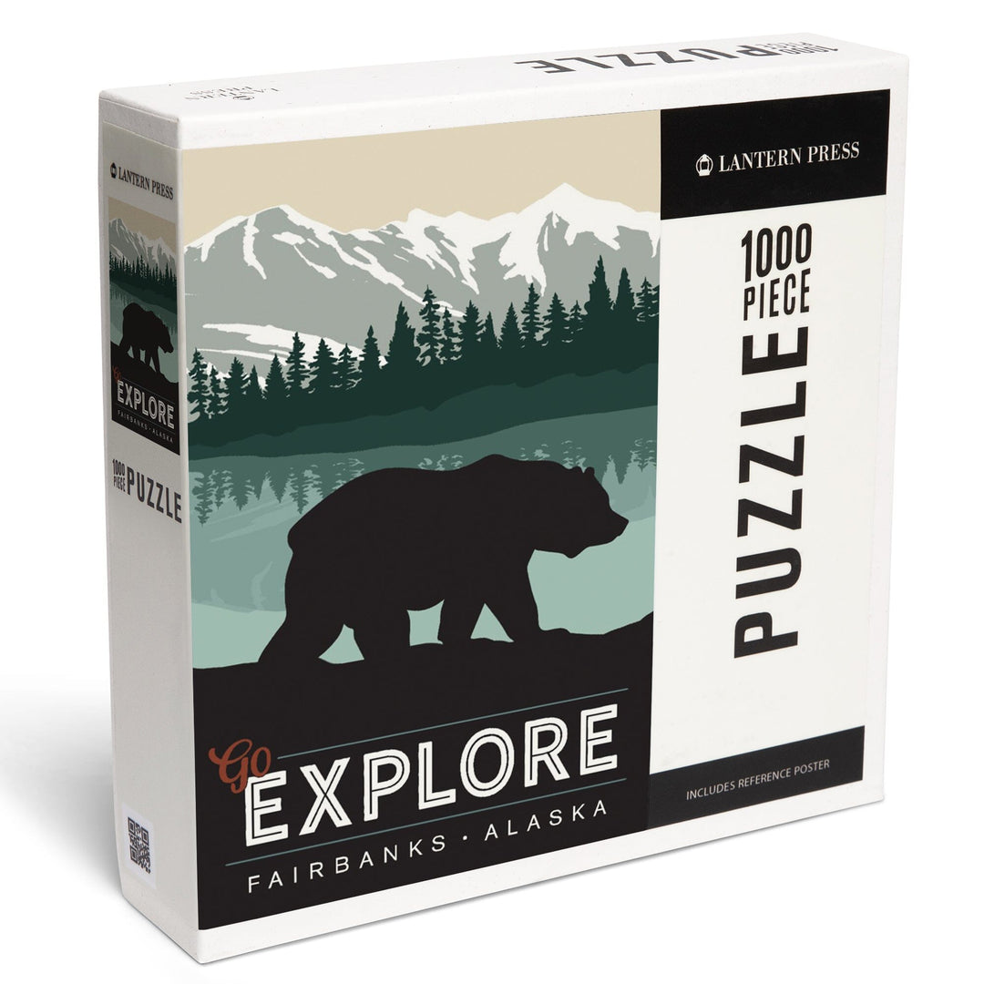 Alaska, Simply Outdoors, Go Explore, Bear Puzzle Lantern Press 