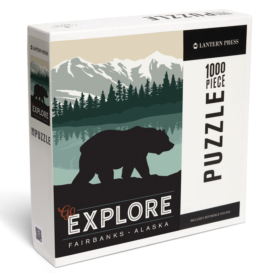Alaska, Simply Outdoors, Go Explore, Bear Puzzle Lantern Press 