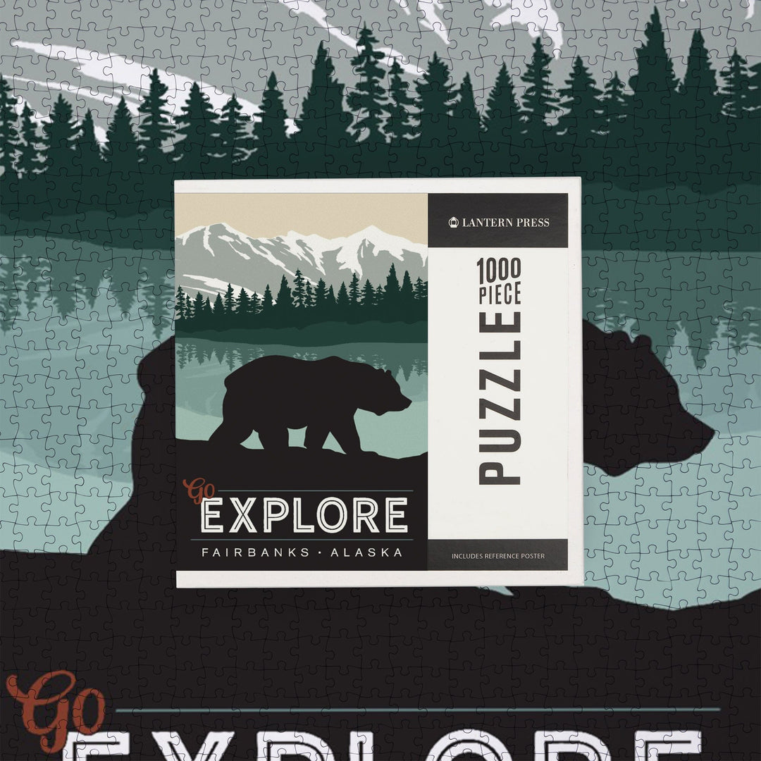 Alaska, Simply Outdoors, Go Explore, Bear Puzzle Lantern Press 