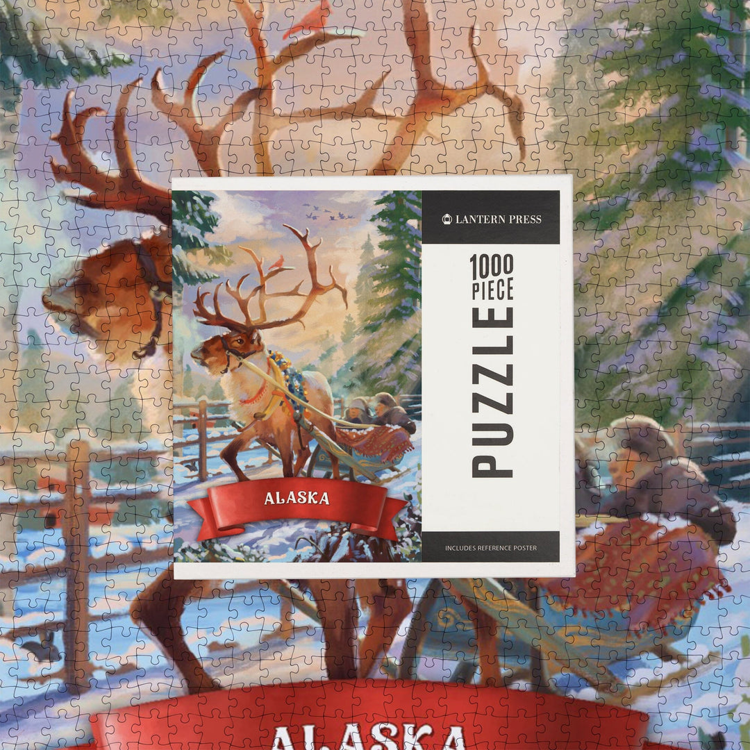 Alaska, Sleigh Ride, Jigsaw Puzzle Puzzle Lantern Press 