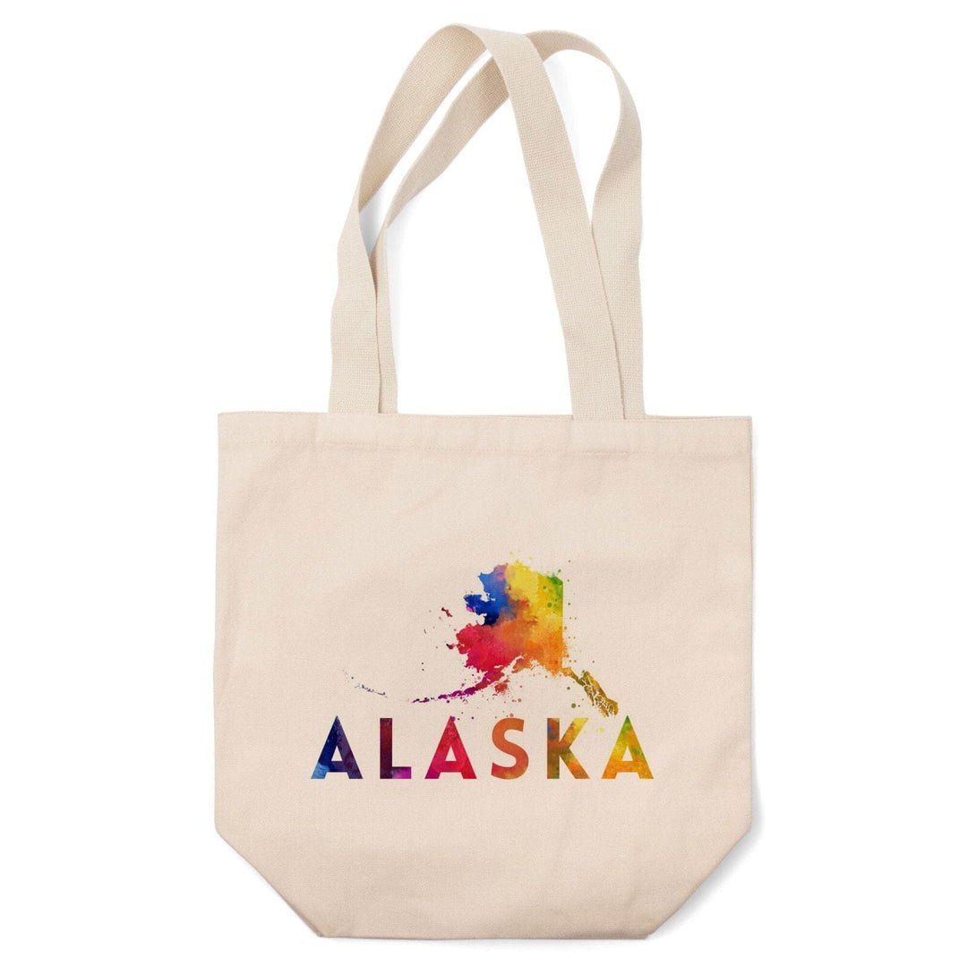 Alaska, State, Vibrant Watercolor, Lantern Press Artwork, Tote Bag Totes Lantern Press 