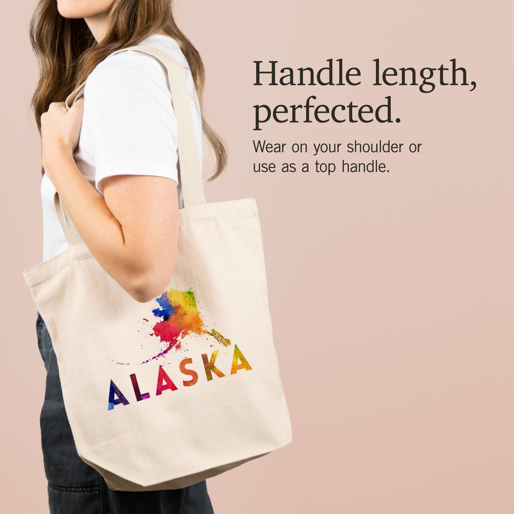 Alaska, State, Vibrant Watercolor, Tote Bag Totes Lantern Press 