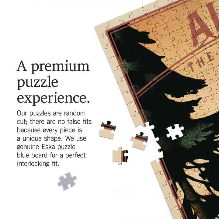 Alaska, The Last Frontier, Dall Sheep and Mountain, Lithograph, Jigsaw Puzzle Puzzle Lantern Press 