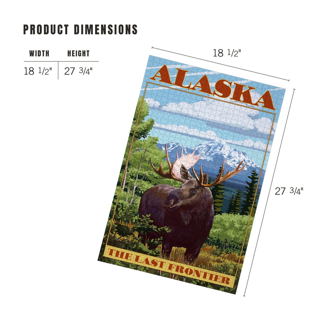 Alaska, The Last Frontier, Moose, Jigsaw Puzzle Puzzle Lantern Press 