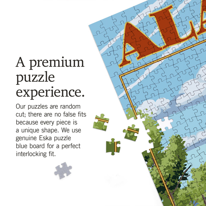 Alaska, The Last Frontier, Moose, Jigsaw Puzzle Puzzle Lantern Press 