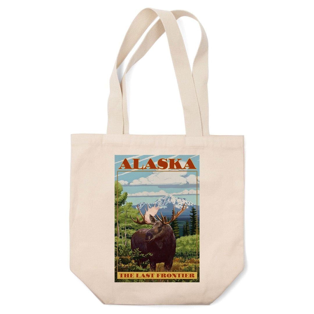 Alaska, The Last Frontier, Moose, Lantern Press Artwork, Tote Bag Totes Lantern Press 