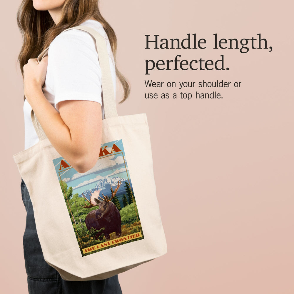 Alaska, The Last Frontier, Moose, Tote Bag Totes Lantern Press 