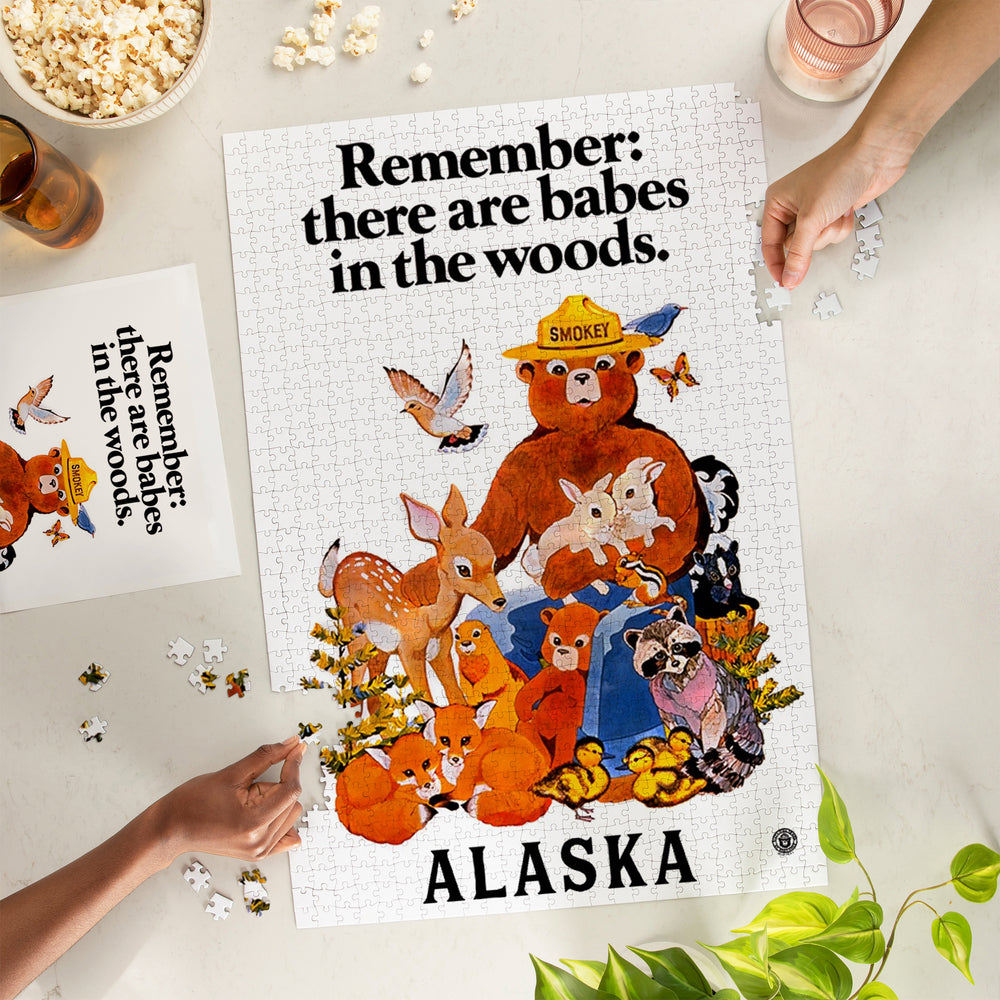 Alaska, Vintage Poster, Smokey Bear, Jigsaw Puzzle Puzzle Lantern Press 