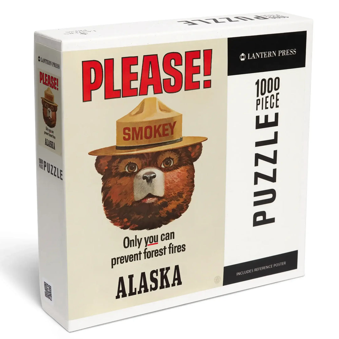 Alaska, Vintage Poster, Smokey Bear, Only You Can Prevent Forest Fires, Jigsaw Puzzle Puzzle Lantern Press 