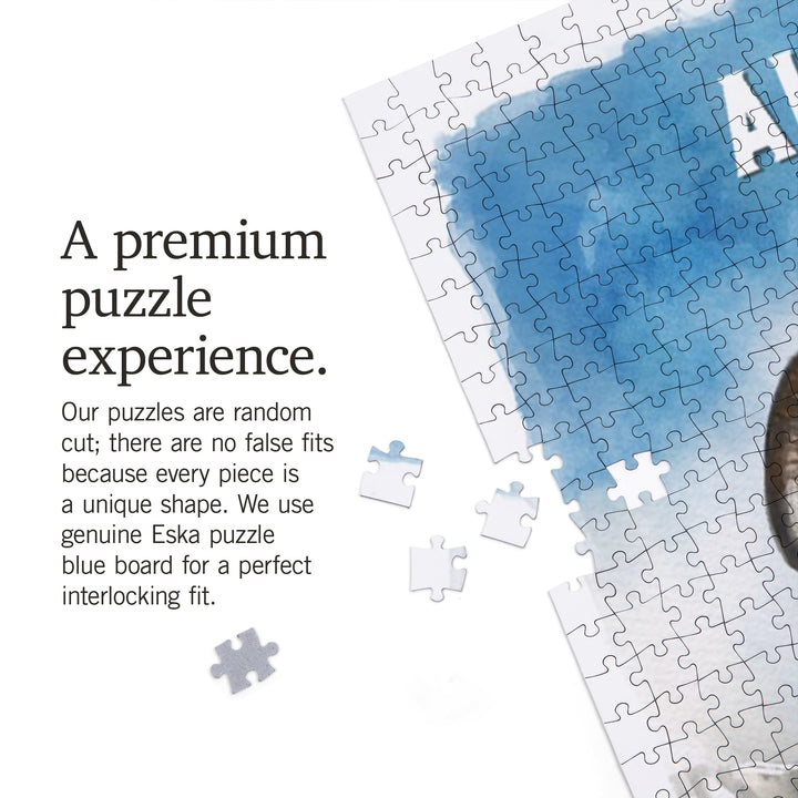 Alaska, Watercolor Study, Dall Sheep, Jigsaw Puzzle Puzzle Lantern Press 