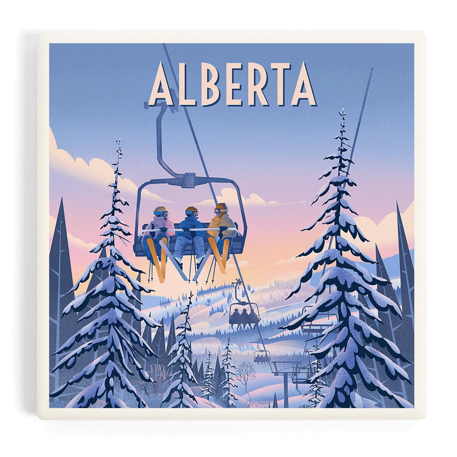 Alberta, Chill on the Uphill, Ski Lift, Coasters Coasters Lantern Press 