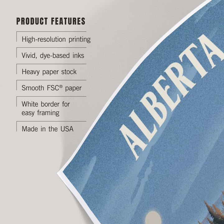 Alberta, Lithograph, Reflection Pond and Bull Moose, Art & Giclee Prints Art Lantern Press 