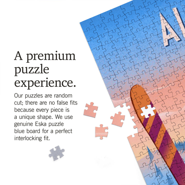 Alberta, Prepare for Takeoff, Skis in Snowbank, Jigsaw Puzzle Puzzle Lantern Press 